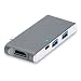 Produktbild RicoRich Typ C Hub USB C 3.1 Multi Ports Adapter mit Stromversorgung für das Aufladen, HDMI Ausgang, 2 superspeed usb 3.0 Ports, Kartenleser für neues Macbook, neues Macbook Pro, Google Chromebook und mehr, unterstützt 4K Auflösung (grau)
