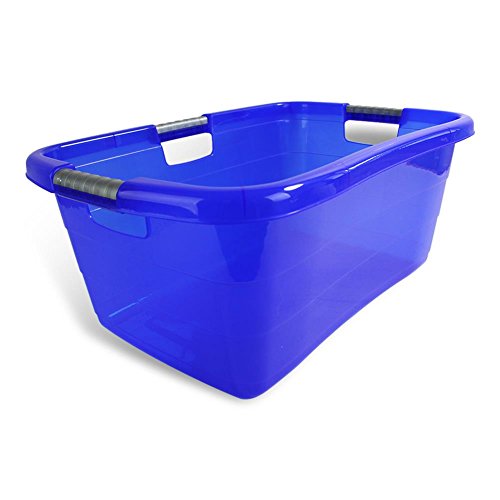 HC-Handel 930087 Wanne aus Kunststoff ergonomisch mit Griffen 40 Liter blau oder weiß