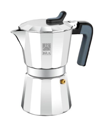 BRA Deluxe2 Espressokanne aus Aluminium, 12 Tassen BRA Deluxe2 Espressokanne aus Aluminium, 12 Tassen Bilder