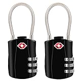 TSA Luggage Locks, [2018 Newest Version][2 Packs]Diyife 3-Digit Security Padlock, Combination Padlocks, Code Lock for Travel Suitcases Luggage Bag Case etc.(Black)