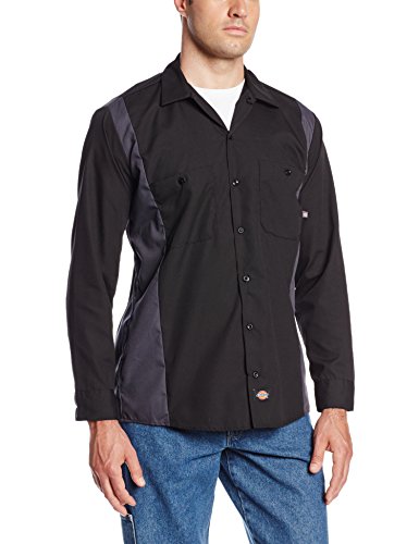 Dickies - - Männer Langarmshirt Bk / Ch 2Tone Dow-Shirt