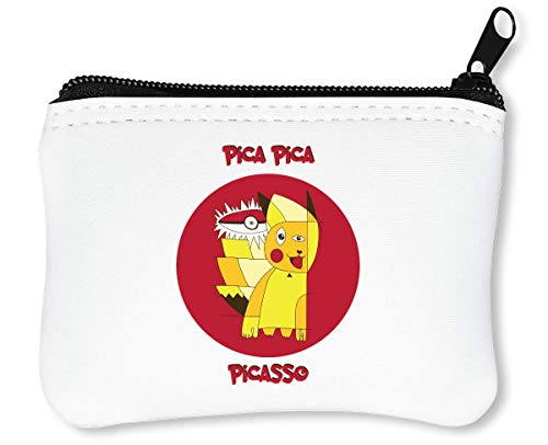 Preisvergleich Produktbild Pica Picasso Pokemon Pikachu Funny Illustration Reißverschluss-Geldbörse Brieftasche Geldbörse