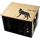 Geschenkidee Bierkastensitz Sitzauflage Hocker mit Motiv STAY WILD