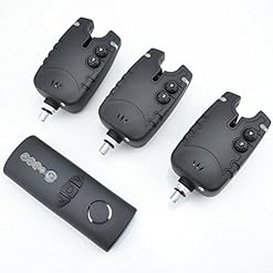 1+3 Carp Fishing Wireless Bite Alarm Set LED with Adjustable Volume Tone Control in Zipped Case - Image 3