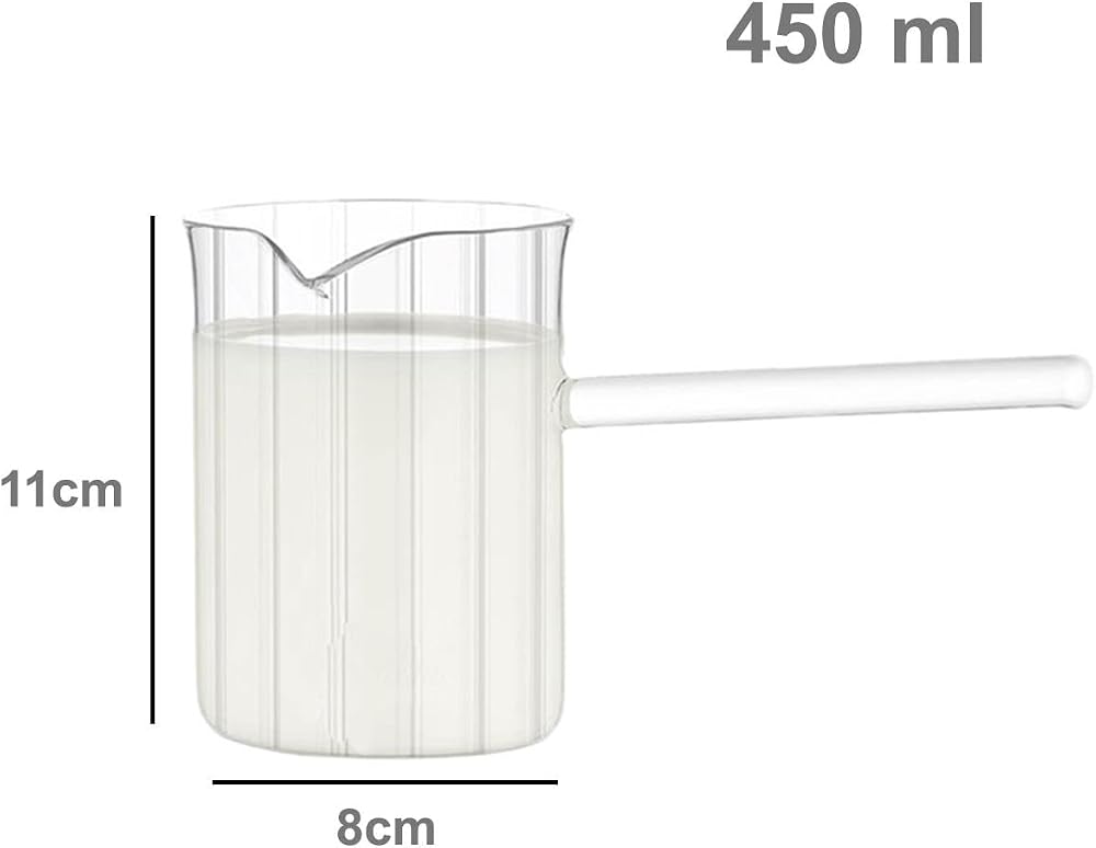Borosilikat Cam Cezve Isıya Dayanıklı Cam Cezve 450ml