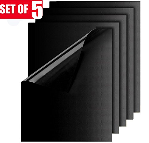 Premium Grillmatte (5er-set) zum Grillen & Backen - YOKAMIRA Grillmatten aus hochwertigem Silikon mit Teflon Antihaftbeschichtung für bis 300°C - LFGB & FDA Zulassung 40x33 cm - Perfekt Backmatte & Grill Mat für BBQ - Barbecue - Kohlegrill - holzkohlegrill - Holzkohle - Gasgrill - Elektro Grill & Backofen