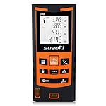 Suaoki S9 60M Télémètre Laser Numérique Precision et Anti-Poussière avec LCD Rétro-éclairage, Laser Mesure Distance Surface Volume, Ecart 2mm Maximum et Notice en Francais(60M)