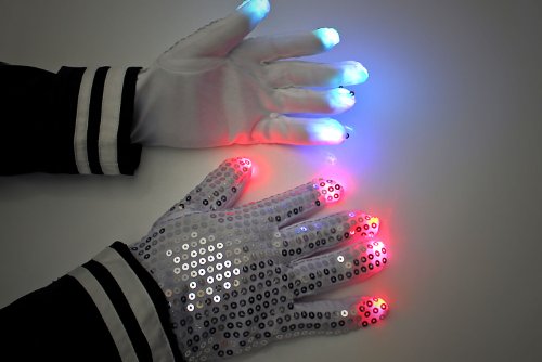 Preisvergleich Produktbild Pailletten LED-Handschuhe