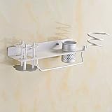 Material: Aluminiumlegierung YHSGY Badezimmer Regal Legierung Fön Rack Wandmontage Föhn Halter Zahnbürste Pasta Bad Lagerregal Regale