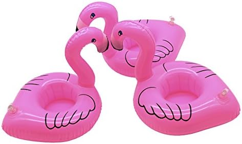 Kebinfen 3 PCS Inflatable Flamingo Drink Holder for Pool Party Water Fun, Always Drink in Cute Style