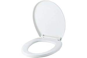 ASGRADO Tapa WC Universal con Cierre Suave, Asiento de Inodoro, Blanco,45.5x33.5cm (Mediana)