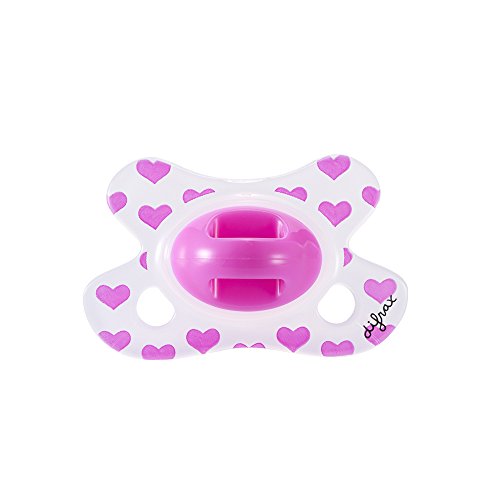 Difrax Dental Pacifier (Newborn, Pink Hearts)