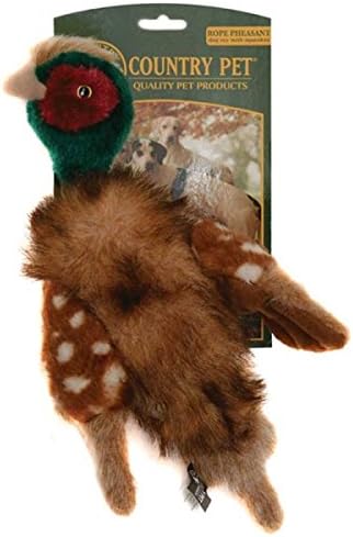 Country Pet Dog Toy Rope Pheasant with Squeaker, Large