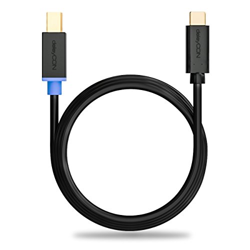 deleyCON 2m USB Kabel / Stecker Typ 3.1 / C auf B / USB 3.0 Speed 5 Gbit/s / Datenkabel / für z.B. Computer / Drucker / Externe Festplatte – Schwarz - 4