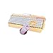 Produktbild WASD Gaming Keyboard und Mouse Set, mechanische Gefühl Orange Backlit Metall Ergonomisch verdrahtete USB Tastatur + 3200DPI Rainbow Atmung Hintergrundbeleuchtung Maus (Farbe : Gelb)