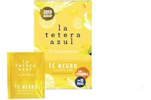 LATETERAZUL LA TETERA AZUL Te Negro Frío Sabor Limón. Infusión Fría En Polvo. Tea Tac. Caja Con 20 Sobres Prácticos Para Preparar En Cualquier Momento. Sabor Delicioso Y Refrescante En Cada Sorbo.