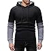 Produktbild Herren Reißverschluss Pullover Herbst Winter Kapuzenpullover Farbe Patchwork Kapuze Tasche Sweatshirt Jacke Mantel Outwear Zip Hoodie für Sport Fitness Gym Training & Freizeit Felicove