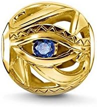 Blue Sapphire Crystal and Golden Charms Bead MIS 4440 V - Blue Pearls