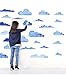 Produktbild zzlfn3lv Cloud - Wand Aufkleber Kinder DIY - Wand Art Nahtlose Muster modernen nordischen Stil zu Hause Dekoration zubehör Blaue aquarell bathroom50 * 80