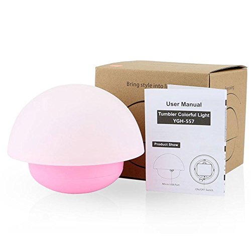 LED Nachtlicht, BestFire LED Berührungssensor dimmare Atmosphären-Lampe, Mini Stimmung Lampe, Pilz Lampe, Yoga Lampe Mushroom Lampe Bettlampe Tumbler mit 3 Heiligkeitstufen, dimmbares Warmweiß/Farbwechsel mit Touch Schalter für Babys Zimmer,Schlafzimmer, Wohnräume, Camping, Picknick Indoor/Outdoor - 6