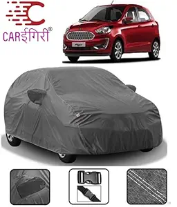 Carigiri Grey Car Body Cover for Ford Figo(Triple Stitched,Mirror Pocket,UV Resistant,Dustproof)(Models-2016, 2017, 2018, 2019, 2020, 2021)