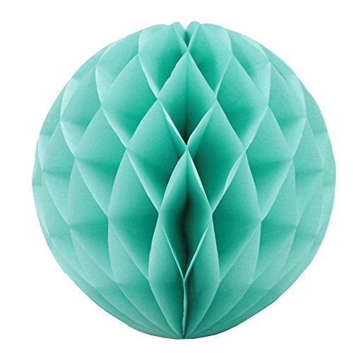 SUNBEAUTY 3er Set 20cm/25cm Türkis Rosa Grau Honeycombs Wabenball Dekoration (25cm) - 2