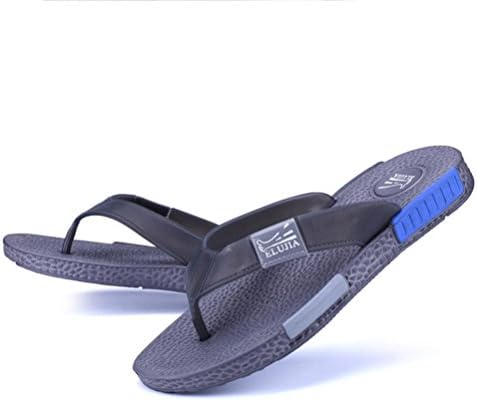 wdxie Men's Flip-Flops Beach Sandal for Male Outdoor Leisure Design Comfortable Waterproof Non-slip Slippers, gray, UK 8/EU 42