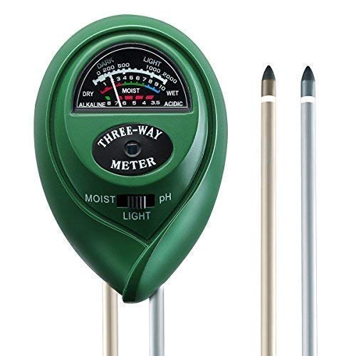 Suplong Soil PH Testing Kit 3 in 1 Plant Soil Tester Kit With PH, Light & Moisture acidity Tester,Great For Bonsai Tree, Garden Care, Farm, Lawn, Indoor & Outdoor (No Battery needed)