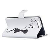 Huawei P9 Hülle,Huawei P9 Case,Cozy Hut Case / Cover / Handyhülle für Huawei P9 Schutzhülle, Kunstleder Ledertasche Schutzhülle Case Tasche,Bunte Drucken Muster PU Leder Brieftasche Hülle Wallet Case Flip Cover Hüllen Etui Lederhülle mit Standfunktion Kredit Kartenfächer für Huawei P9 – Schwarze Mädchen - 4