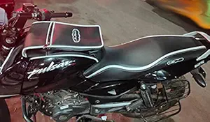 Al Ameen Pulsar Bike Seat Cover and Tank Cover for 125/150 Black with White Lining Waterproof UV Protected