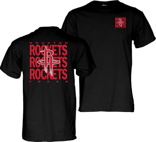 Blue 84 Houston Rockets NBA Officially Licensed T-Shirt Front/Back Press, Medium Team Color