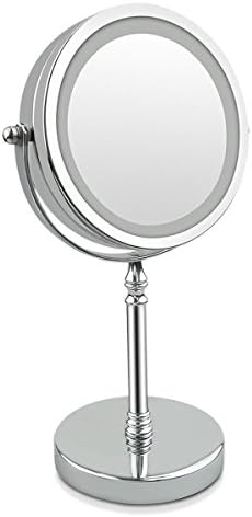 Illuminated Make-Up Mirror cosmetic mirror Double Sided Magnifying Mirror, 360 Degree Adjustable, Stainless Steel – 10x Makeup Vanity Joining, 10X Non Touchscreen