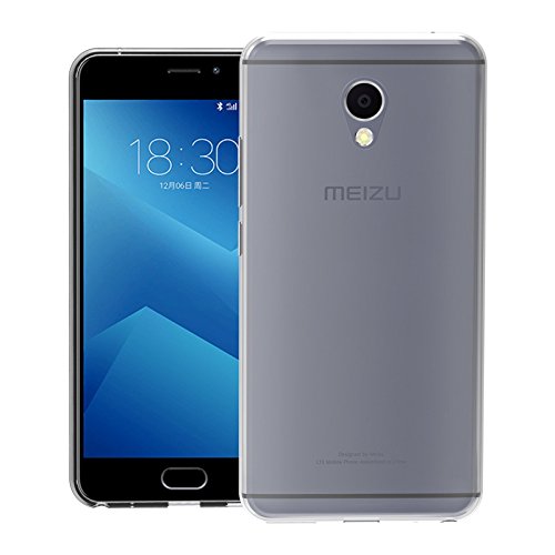 TBOC Pack  Funda de Gel TPU Transparente   Protector Pantalla Vidrio Templado para Meizu M5 - Meilan 5  5 2 Pulgadas   Funda de Silicona Ultrafina y Flexible  Protector de pantalla Resistente a Golpes  Ca  das y Ara  azos 
