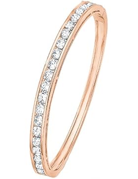 Noelani Damen Armreif rosévergoldet veredelt mit Swarovski Kristallen, Breite ca. 5 mm