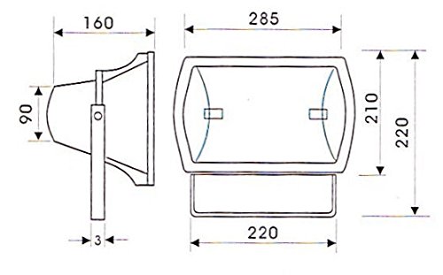 HQI Flutlicht Strahler TJW 2 70 Watt silber ohne Leuchtmittel symmetrich Reitplatzbeleuchtung Hallenlampe Fluter Scheinwerfer Sporthallenbeleuchtung - 4