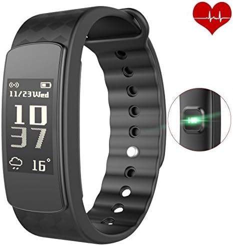 Smart Bracelet, Heart Rate Monitor Smart Fitness Activity Pedometer Wristband Sleep Tracker 0.96" OLED Touch Screen Waterproof Smartwatch for Android and iOS Smart Phones Such as iPhone 7/7 Plus/6s/6/6 Plus/5/5S/SE, Huawei Mate 7/P9, LG, Sony,Black