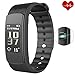 Price comparison product image Smart Bracelet, Heart Rate Monitor Smart Fitness Activity Pedometer Wristband Sleep Tracker 0.96" OLED Touch Screen Waterproof Smartwatch for Android and iOS Smart Phones Such as iPhone 7/7 Plus/6s/6/6 Plus/5/5S/SE, Huawei Mate 7/P9, LG, Sony,Black