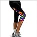 Produktbild Elecenty Yogahosen Sporthose Damen,Dünne Leggings Yoga Hosen Caprihose Frauen Laufhose Strumpfhose Activewear Reizvolle Drucken Blumenmuster Trainingspants Hose Fitnesshose (S, Lila)