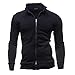 Produktbild Herren Mantel Btruely Herbst Winter Sport Strickjacke Sweatshirts Slim Männer Zipper Pullover Casual Warm Mode Outwear Jacket (XXL, Schwarz)