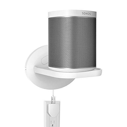 Gelink Étagère Murale Support pour Dot (3rd Gen), Google Wifi, Sonos, Charge Maximal 7Kg pour Salon Chambre Bureau, Salle de Bains ou Cuisine, Intégré Cordon Organisateur (Blanc)