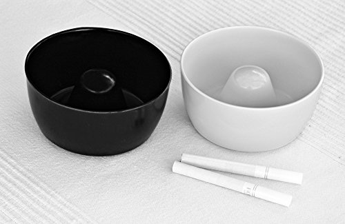 Aschenbecher Ascher aus Kunststoff – 4 Stück – Farbe: Weiß – Durchmesser 10,0 cm – einfach – cool – günstig - 4