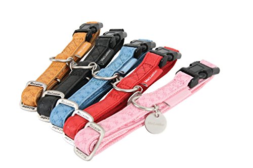 marque+generique Collar Mac Leather Rojo Torre de Cuello 35/50 cm x Larg. 20 mm para Perro