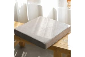 Waigg Kii Coussin de chaise carré doux avec fermeture éclair, 40/45/50/55 cm, pour jardin, maison, intérieur ou extérieur (gris clair, 50 x 50 x 5 cm)