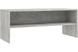 vidaXL Mueble TV Estante Mesa Baja Televisión Aparador Televisor Módulo Simple Compartimento Salón Cuarto Comedor Contrachapada Color Gris Cemento