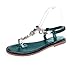 Produktbild Dame-Klipp-Zehe-Sandaletten-Sommer-Mode-flache Römische Strand-Schuhe Für Reise-Ferien,Green-EU:40/UK:7