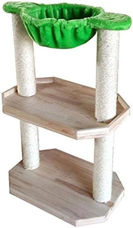 Cat Tower For Cat Climbing Rack Tree Double Wood Platform Sisal Cat Scratch Column Plush Hammock