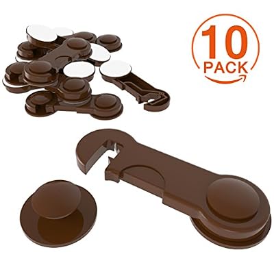 CANWN [Lot de 10] Sécurité Enfant Portes de Placard,Canwn Pratique Sécurité Tiroir Bébé Serrures de Sécurité avec Résistant Adhésif pour Armoires,Frigo,Toilette