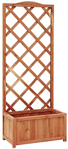 Verdemax 5343 0,6 x 0,34 x 1,5 m Madera de Cerezo Excelsior Slim de Madera Caja de Flores - marrón