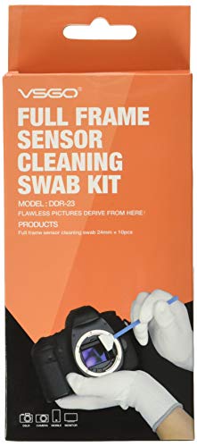 SmartLifeTime VSGO Full Frame (CCD/CMOS) Digital Camera Sensor Cleaning Kit - (Box di 10 x 24 millimetri Tampone) per Canon Nikon Sony