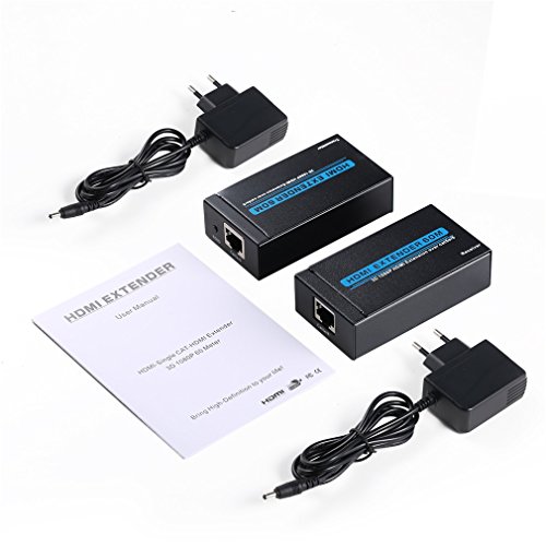HDMI Extender Adapter,LESHP Full HD 3D 1080P HDMI Erweiterung über Single Cat5e / 6 Kabel Serie Kabel HDMI TO RJ4 Extender (bis zu 60m) - 7